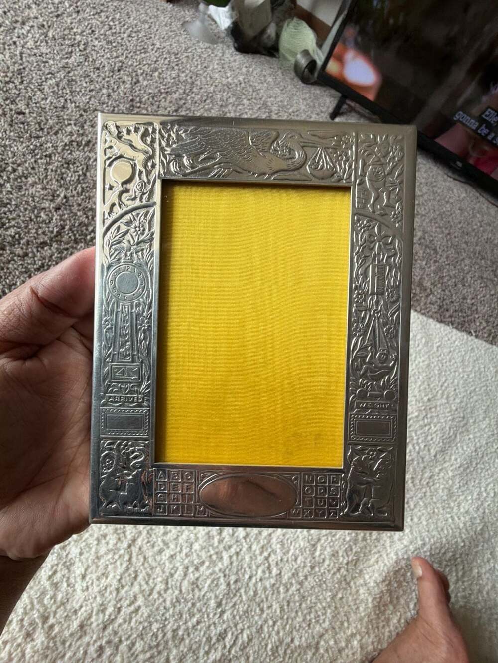 Pewter Birth Record Frame – ,